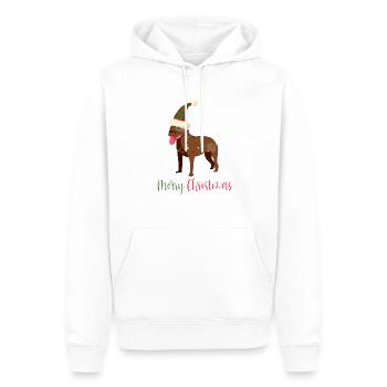 Bouledogue américain, Bully, Noël, Noël - Sweat à capuche Premium bio Homme - blanc - Devant - Nico (187cm)