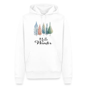 Hallo Winter - Männer Premium Bio Hoodie - Weiß - Vorne - Nico (187cm)