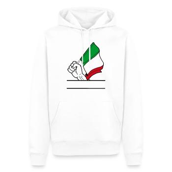 Flagge Italien transparenter Fausttextraum - Männer Premium Bio Hoodie - Weiß - Vorne - Nico (187cm)
