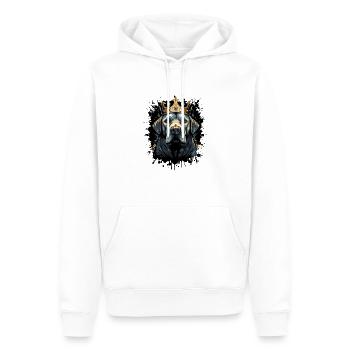 Boxer Chien Animal Couronne - Sweat à capuche Premium bio Homme - blanc - Devant - Nico (187cm)