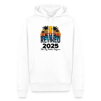 Retired 2025 Not My Problem Anymore Summer Vibes - Men’s Premium Organic Hoodie - white - Front - Nico (187cm)