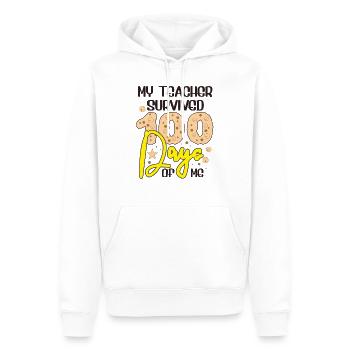 Mein Lehrer überlebte 100 Tage, ich 100 Tage Schul - Männer Premium Bio Hoodie - Weiß - Vorne - Nico (187cm)