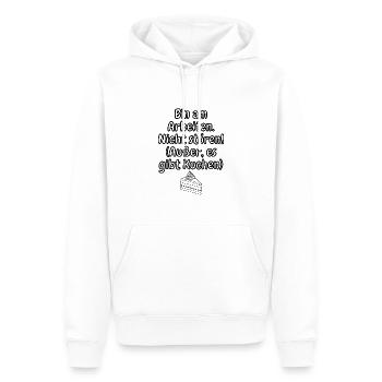 lustiges Spruch T-shirt – Dein Statement-Shirt - Männer Premium Bio Hoodie - Weiß - Vorne - Nico (187cm)