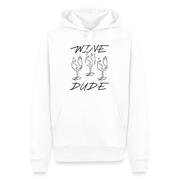Weinglas Linienzeichnung wein dude - Männer Premium Bio Hoodie - Weiß - Vorne - Nico (187cm)
