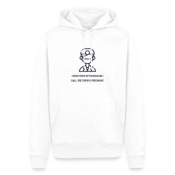 Heart Fixer Extraordinaire Call Me Cupids Mechanic - Men’s Premium Organic Hoodie - white - Front - Nico (187cm)