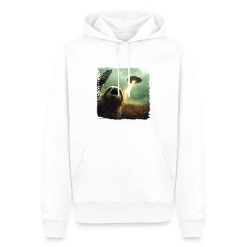 Drôle paresseux Selfie OVNI Meme cadeau - Sweat à capuche Premium bio Homme - blanc - Devant - Nico (187cm)