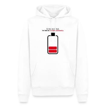 Ich bin nicht faul, ich bin im Energiesparmodus. - Männer Premium Bio Hoodie - Weiß - Vorne - Nico (187cm)