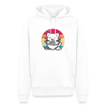 Anime Ramen Nourriture Drôle Cadeau Design - Sweat à capuche Premium bio Homme - blanc - Devant - Nico (187cm)
