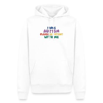 Autism Awareness Please be patient with - Men’s Premium Organic Hoodie - white - Front - Nico (187cm)
