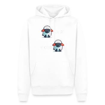 Schaf Unschaf lustiges cooles Geschenk - Männer Premium Bio Hoodie - Weiß - Vorne - Nico (187cm)