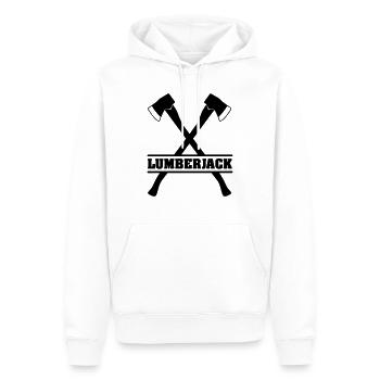 Haches de bûcheron - Sweat à capuche Premium bio Homme - blanc - Devant - Nico (187cm)