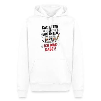 Cassettes Rétro - Sweat à capuche Premium bio Homme - blanc - Devant - Nico (187cm)