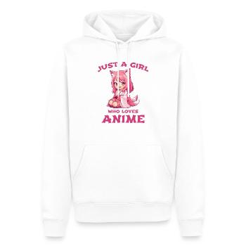 Just A Girl Who Loves Anime - Männer Premium Bio Hoodie - Weiß - Vorne - Nico (187cm)