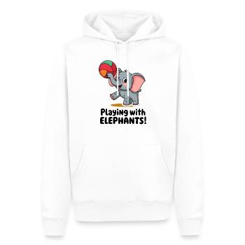 ELEPHANT - Men’s Premium Organic Hoodie - white - Front - Nico (187cm)