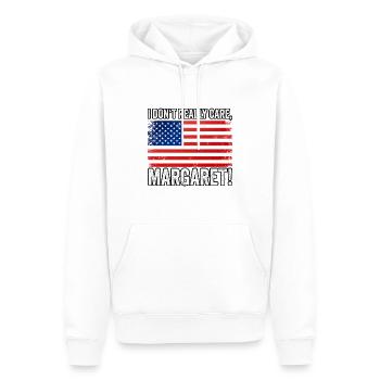 Je m’en fiche vraiment de Margaret Gift - Sweat à capuche Premium bio Homme - blanc - Devant - Nico (187cm)