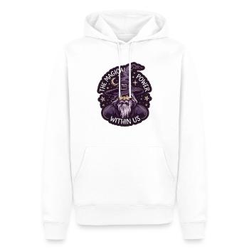 WITCH - Men’s Premium Organic Hoodie - white - Front - Nico (187cm)