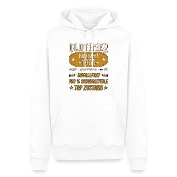 Oldtimer Modell 1965 Vintage Retro funny Design - Männer Premium Bio Hoodie - Weiß - Vorne - Nico (187cm)