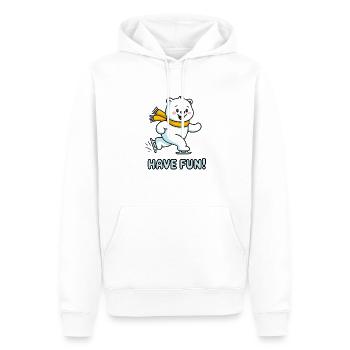OURS, AMUSEZ-VOUS - Sweat à capuche Premium bio Homme - blanc - Devant - Nico (187cm)