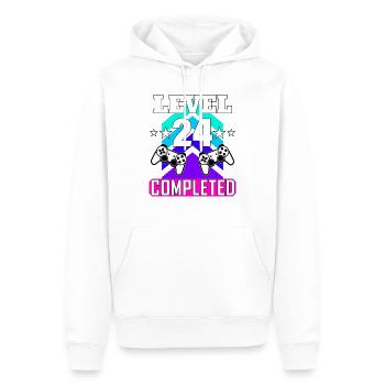 anniversaire de jeu haha comme c’est drôle - Sweat à capuche Premium bio Homme - blanc - Devant - Nico (187cm)