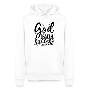 Gott. Glaube. Erfolg - Männer Premium Bio Hoodie - Weiß - Vorne - Nico (187cm)