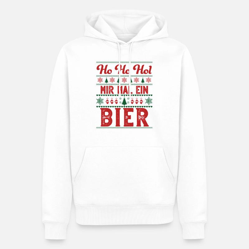 bier4 Zeichenfläche 1 - Männer Premium Bio Hoodie - Weiß