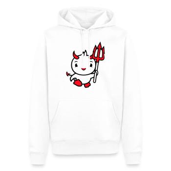 oiseau diable cornes satan trident enfer mal cool - Sweat à capuche Premium bio Homme - blanc - Devant - Nico (187cm)