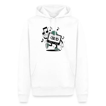 Cassette retro De Fête Rétro année 80 et 90 - Sweat à capuche Premium bio Homme - blanc - Devant - Nico (187cm)