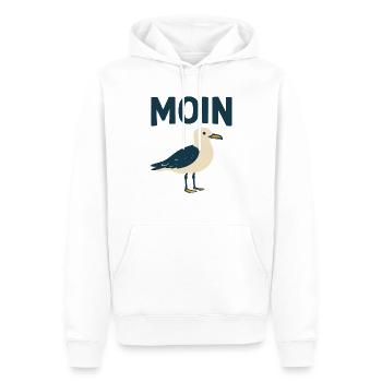 Moin - Männer Premium Bio Hoodie - Weiß - Vorne - Nico (187cm)