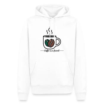 LE CAFÉ EST UN AMI - Sweat à capuche Premium bio Homme - blanc - Devant - Nico (187cm)