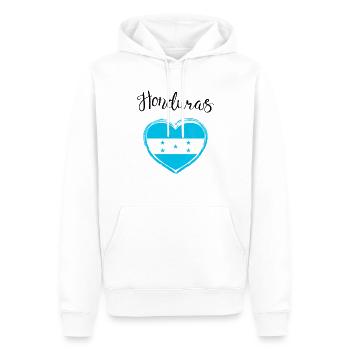 Cadeau du drapeau de la fierté du Honduras - Sweat à capuche Premium bio Homme - blanc - Devant - Nico (187cm)