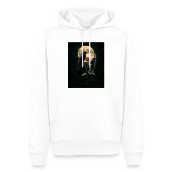 Corbeau Rose Lune Sombre Gothique Corbeau Noir - Sweat à capuche Premium bio Homme - blanc - Devant - Nico (187cm)