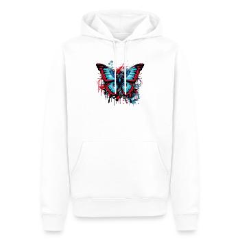 Urbaner Schmetterling - Männer Premium Bio Hoodie - Weiß - Vorne - Nico (187cm)