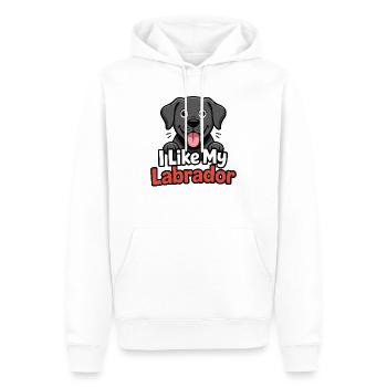 J’aime mon chien labrador que j’adore - Sweat à capuche Premium bio Homme - blanc - Devant - Nico (187cm)