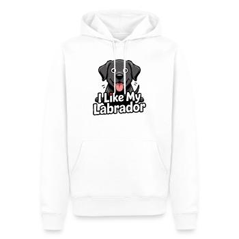 J’aime mon chien labrador que j’adore - Sweat à capuche Premium bio Homme - blanc - Devant - Nico (187cm)