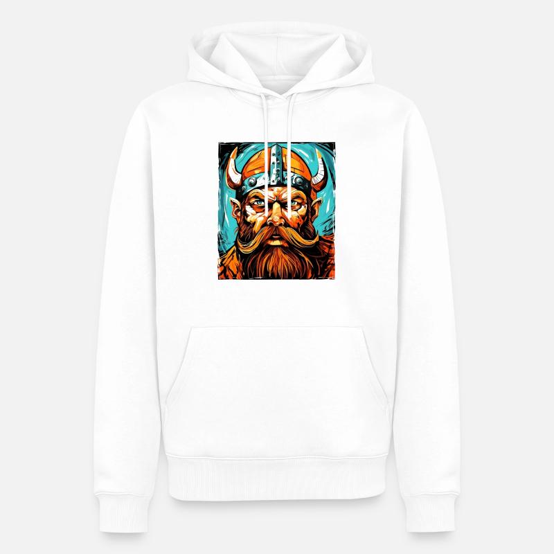 Wikinger Krieger Valhalla Odin - Männer Premium Bio Hoodie - Weiß