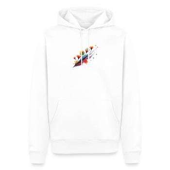 Abstrakter floraler Fluss - Männer Premium Bio Hoodie - Weiß - Vorne - Nico (187cm)