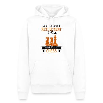 échecs de retraite disant échecs retraité - Sweat à capuche Premium bio Homme - blanc - Devant - Nico (187cm)