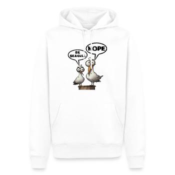 Be Seagull Fuck It en disant Be Seagull Nope - Sweat à capuche Premium bio Homme - blanc - Devant - Nico (187cm)