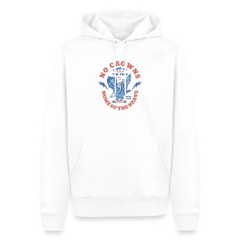 No Crowns Just Presidents Eagle No King - Men’s Premium Organic Hoodie - white - Front - Nico (187cm)