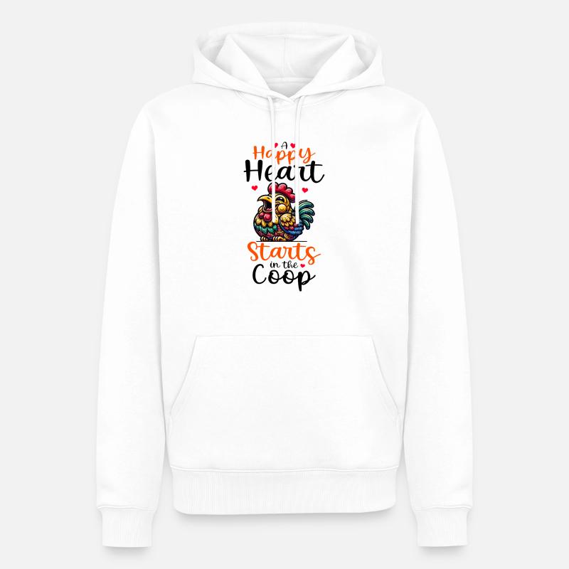 Poulets Poulets - Sweat à capuche Premium bio Homme - blanc