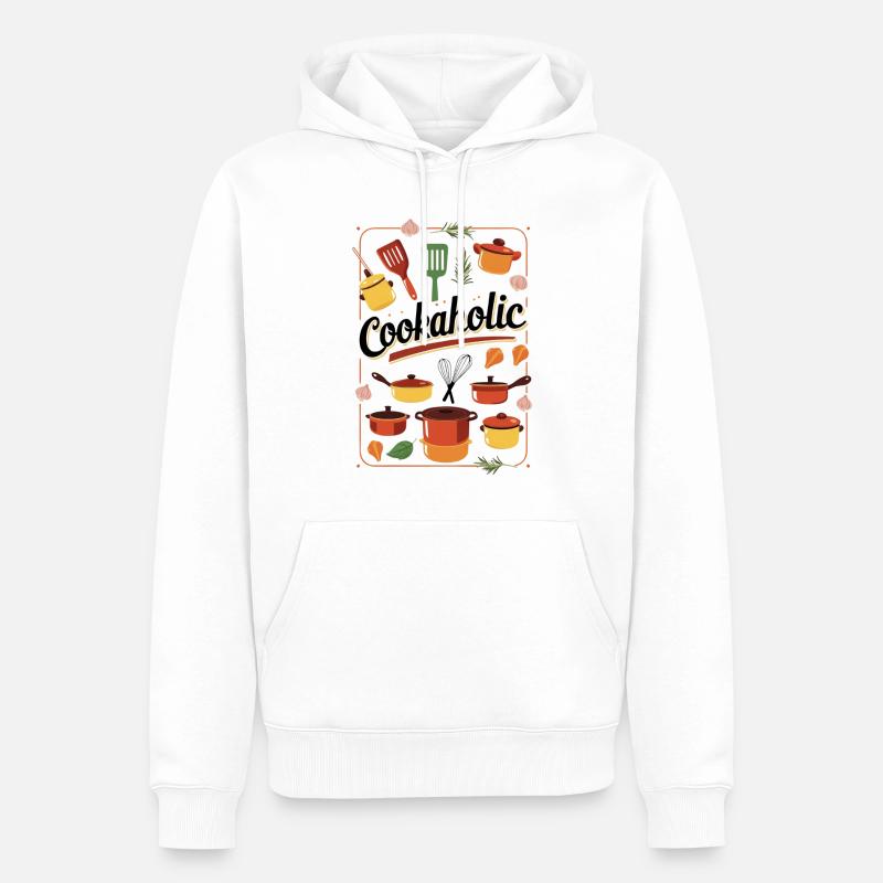 Kochen essen lecker Geschenk - Männer Premium Bio Hoodie - Weiß