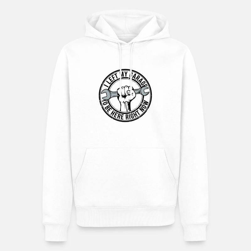 Stolzer Hobbyhandwerker Spruch - Männer Premium Bio Hoodie - Weiß