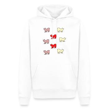 Chats sans queue - Sweat à capuche Premium bio Homme - blanc - Devant - Nico (187cm)