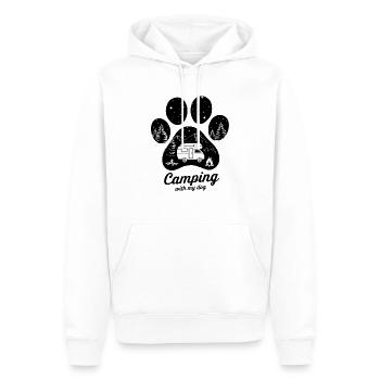 Aventure de camping avec votre chien - Sweat à capuche Premium bio Homme - blanc - Devant - Nico (187cm)