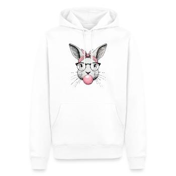 Ostern Retro Hase Mit Kaugummiblase Stil - Männer Premium Bio Hoodie - Weiß - Vorne - Nico (187cm)