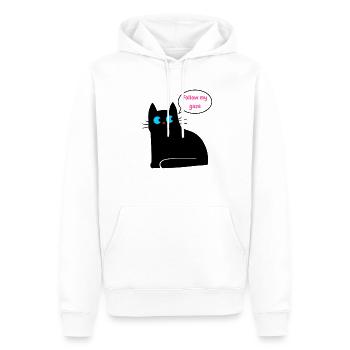 Chat noir qui demande qu'on suit sont regard - Sweat à capuche Premium bio Homme - blanc - Devant - Nico (187cm)