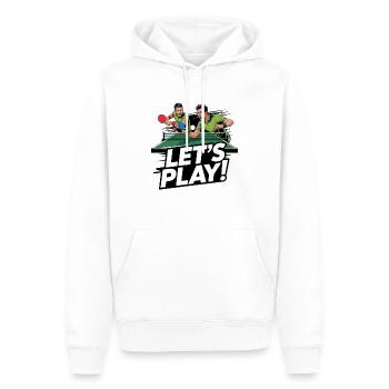 PING PONG - Men’s Premium Organic Hoodie - white - Front - Nico (187cm)