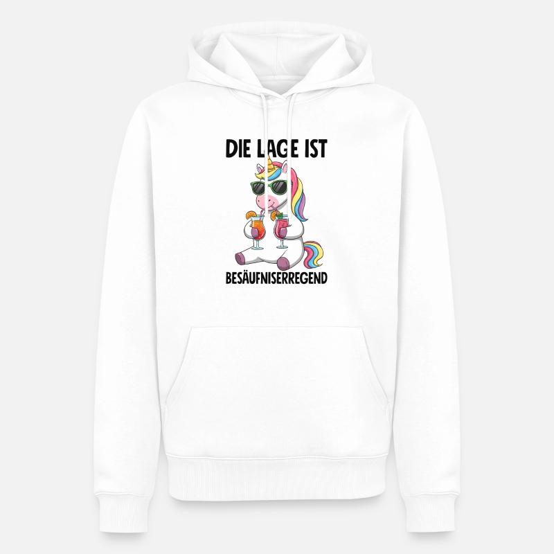 Die Lage Ist Besäufniserregend - Männer Premium Bio Hoodie - Weiß