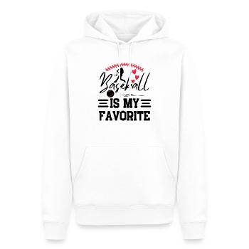 Baseball Spruch Baseballteam Design - Männer Premium Bio Hoodie - Weiß - Vorne - Nico (187cm)