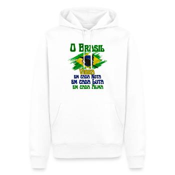 Brasil Vibra - die tropische Kraft eines großen Landes - Männer Premium Bio Hoodie - Weiß - Vorne - Nico (187cm)